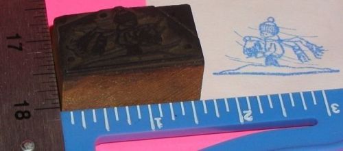 Vintage letterpress printers block child in the snow for sale