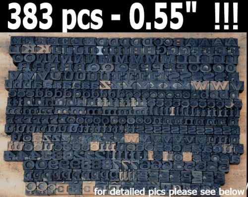 letterpress wood printing blocks 383 pcs 0.55&#034; tall alphabet type woodtype ABC