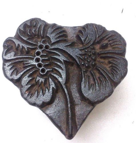 Vintage big size deep inlay hand carved 2 flower  textile printing block/stamp for sale