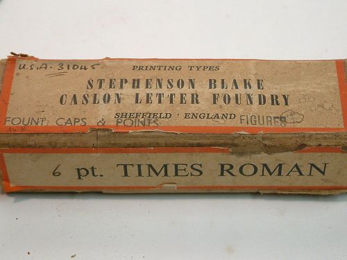 NEW 6pt. Times Roman /Caps, points, &amp; figs./ Stephenson Blake Letterpress Type