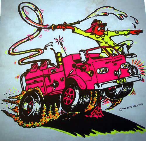 Fire Truck  Vintage 70&#039;s  Rats Hole  T-Shirt transfer