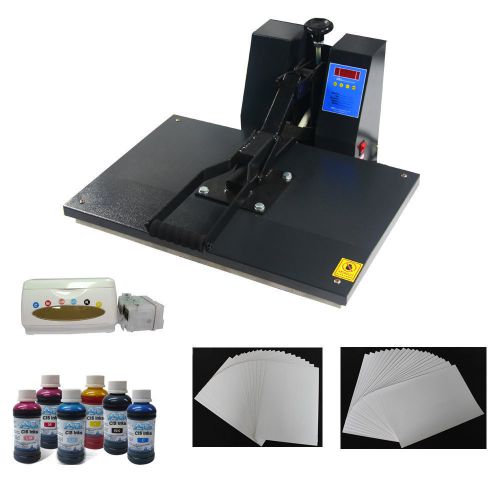 16x24 flat heat press ciss inks t-shirt dark light inkjet transfer paper kit for sale