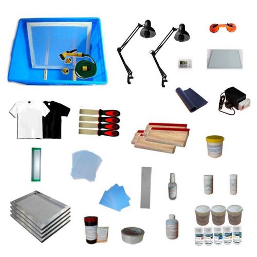 New! 4 Color Silk Screening Supply DIY Screen Printing Materials Kit B 006802