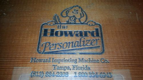 Howard Personalizer Imprinting Machine Wood box of type &amp; extra box