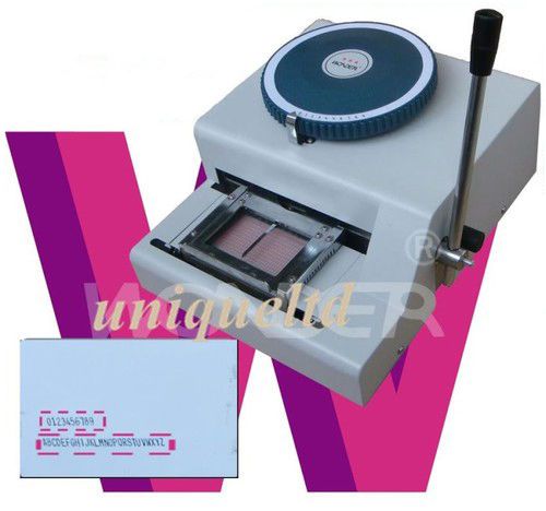 Manual handworked 36 code Indent Machine magnetic ID PVC Cards