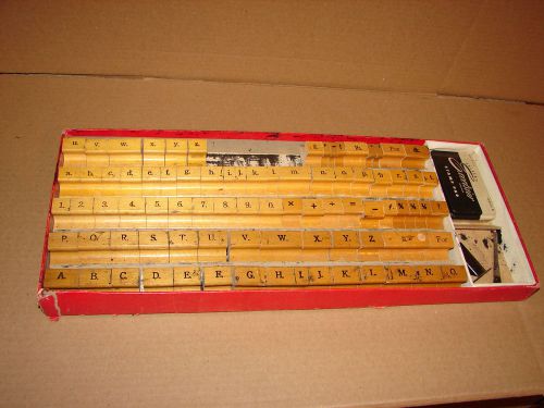 Vintage 1950s Superior Sign Marker No. 925 Set of Printing Stamps 83 Pieces