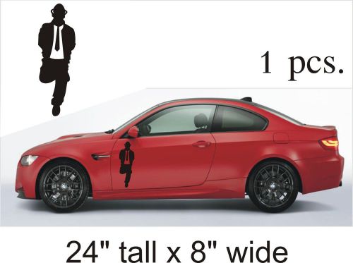 Slim Silhouette in a Tie  Funny Car Vinyl Sticker Decal Truck FD119