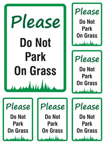 6x qty please do not park on the grass lawn sign property posted stop signs new for sale