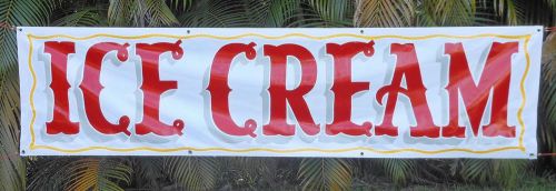 2&#039; by 8&#039; banner &#034;ICE CREAM&#034; OUTDOOR OR INDOOR BANNER LETTERED BY HAND nice sign