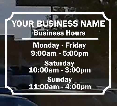 Business hours vinyl decal high quality custom sign 11&#034;x8.5&#034; retail store for sale