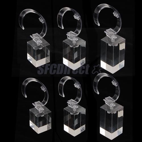 Set 6 clear acrylic detachable bracelet jewelry watch display holder stand rack for sale