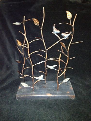 Copper Color Bird Tree Necklace Stand Jewelry Display