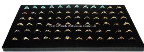 12 Black 72 Ring Jewelry Display Liner Insert Pads 14 3/4&#034; x 7 3/4&#034;