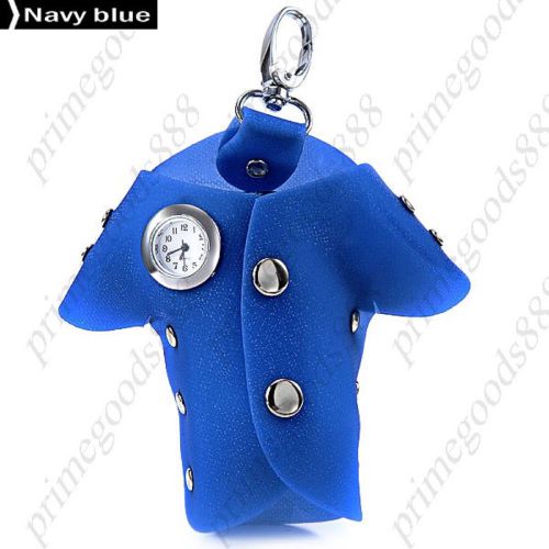 Clothes Shape Keychain Quartz Unisex Wristwatch Free Shipping Hook Navy Blue