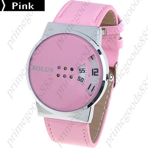Unisex Quartz Watch Wrist Watch Synthetic Leather in Pink Free Shipping