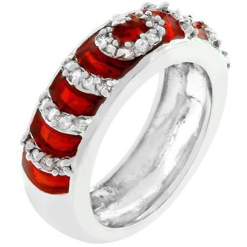 Garnet Enamel Ripple Ring (Size: 05) Icon Bijoux