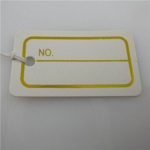 100PCS 30x17mm Paper No. Price Tags Label Hanging Elastic String Making Charms