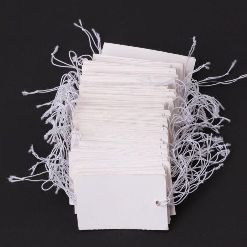 New 200 Pcs White Paper String Jewelry Bracelet Bagle Showcase Label Price Tags