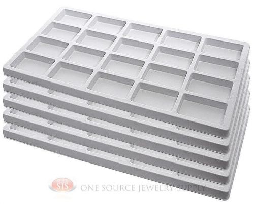5 White Insert Tray Liners W/ 20 Compartments Drawer Organizer Jewelry Displays