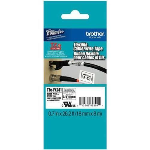 Brother tze-fx241 flexible thermal label, white tzefx241 for sale