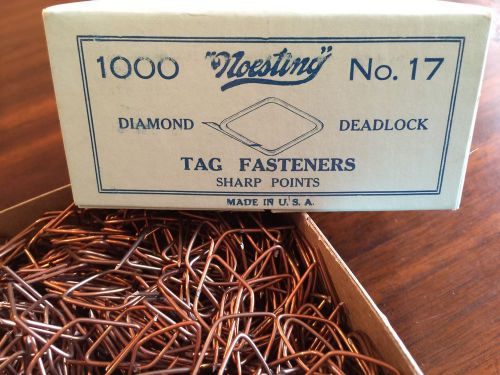Noesting No. 17 Vintage Tag Fasteners Diamond Deadlock 1000 Count Sharp Points