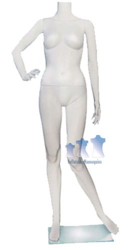 Female Mannequin A, White Plastic w/Base
