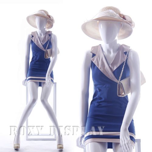 Fiberglass Female Display Mannequin Manikin Dress Form With A High Stool LAGO2EG