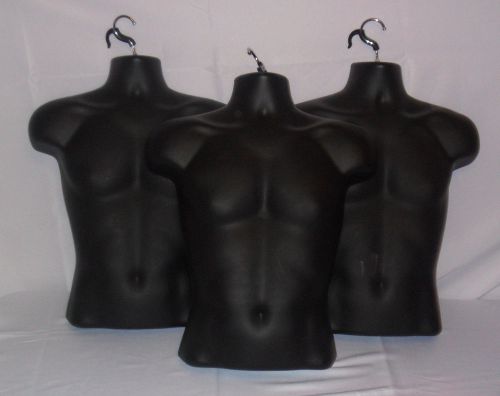 Black Male Mannequin Men Torso Body Dress Hanging Half Form DISPLAY Clothing