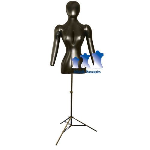Inflatable Female Torso w/ Head &amp; Arms, Black and MS12 Stand