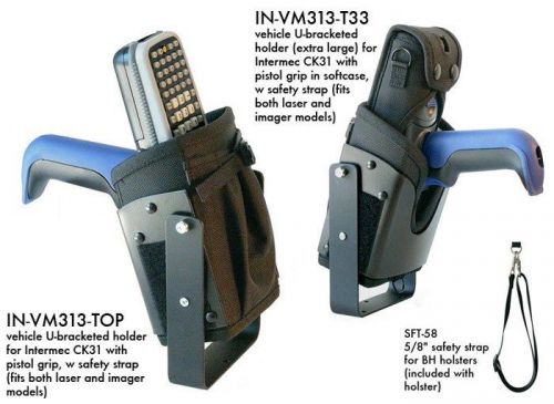 Vehicle U-bracketed holder (extra large) for Intermec CK31 with pistol grip in s