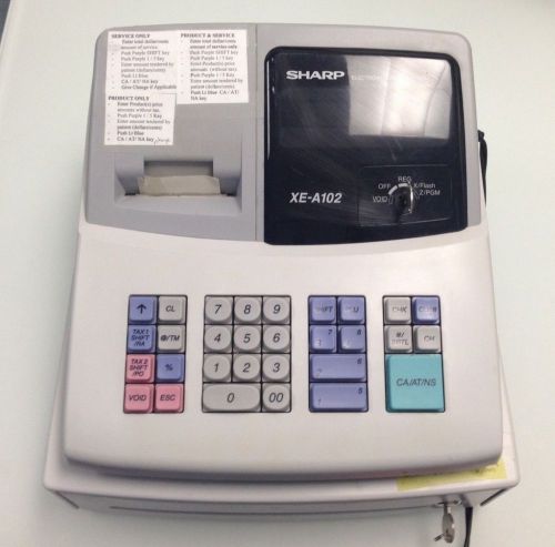 Sharp XE-A102 Cash Register w/ Keys POS WORKS GREAT!