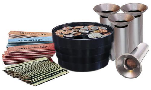Coin Sorter Kit Bank Money Change Tubes Roll Wrap Pennies Quarters Nickels Dimes
