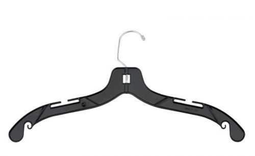 Nahanco 17&#034; plastic dress hanger - middle heavy weight - black for sale