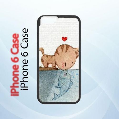 iPhone and Samsung Case - Funny Cat Kissing Fish Love