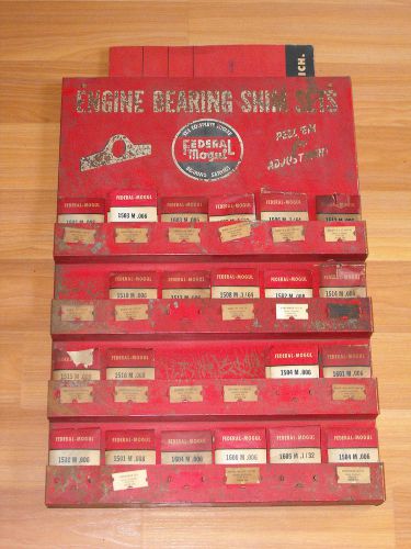 Old vtg federal mogul engine bearing shim set garage display rack w/ guide book for sale