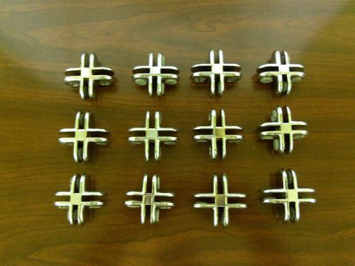 12 - 4 way brackets for glass or wood cubicle display