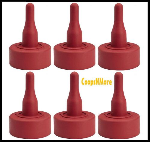 6 SNAP ON NIPPLE TEAT FOR LAMB KID PUP ORPHAN FITS 98 BOTTLE SOFT RED GOAT PIG