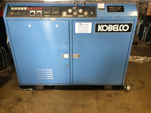 Kobelco air compressor ( 50 hp  oil free  rotary screw  two stage ) low hours! for sale