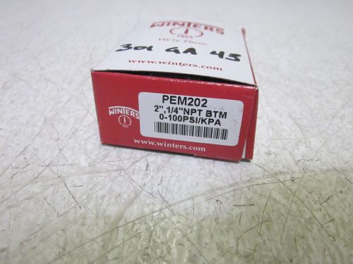 WINTERS PEM202 GAUGE 0-100 PSI/KPA *NEW IN A BOX*