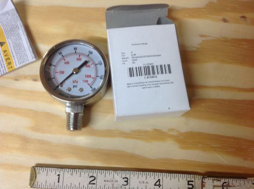 (5) grainger 4fmk8 stainless steel pressure gauge 2&#034; x 160 psi  1/4&#034; npt new for sale