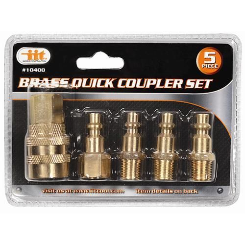 BRASS QUICK RELEASE AIR LINE COUPLER CONNECTOR SET FOR COMPRESSOR TOOLS 5PC SET