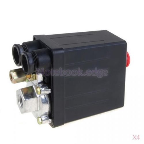 4x 175PSI 240V 16A Uniporous Air Compressor Pressure ON/OFF Switch Control Valve