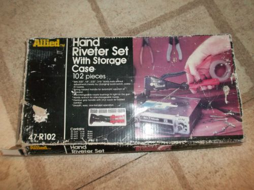 ALLIED Hand Riveter Set Tool with 3/32&#034; 1/8&#034; 5/32&#034; 3/16&#034;  Nozzles,BOX,54 pieces