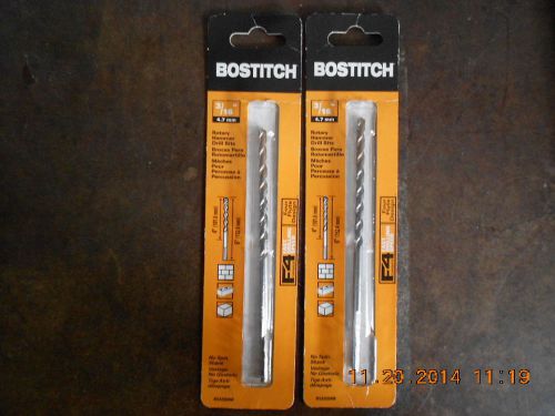 LOT OF 2 New Bostitch Rotary Hammer Drill Bits 3/16 INCH BSA52045M FREE SHIPPING