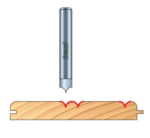 Freud 20-301 Radius V-Groove Router Bit for Freud&#039;s 99-472 Beadboard Router Bit