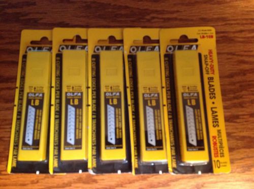 Lot of 5 OLFA LB-10B 10 blade pack Heavy Duty Snap Off Replacement Blades #5009
