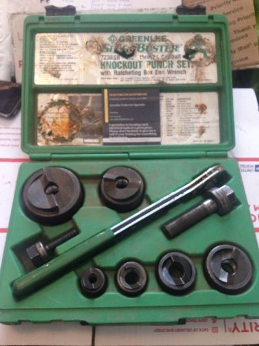 COMPLT Greenlee Slugbuster 7238SB 1/2&#034;-2&#034;  Wratcheting Knockout Punch Set #4004