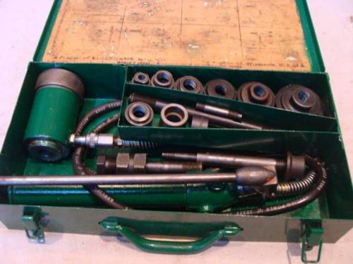 GREENLEE  1/2&#034; TO 2&#034; HYDRAULIC KNOCKOUT PUNCH SET  NICE