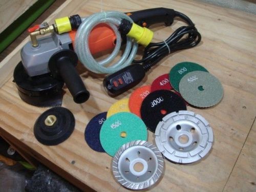 5 inch variable speed 110v wet polisher free ship diamond pad 5 cup wheel stone for sale