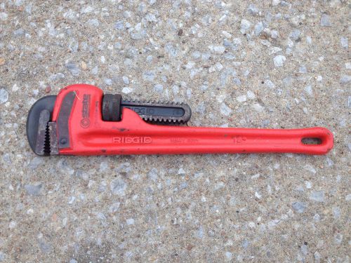 Ridgid 14&#034; pipe wrench usa made plumbing tool clean teeth! oiled &amp; work ready! for sale